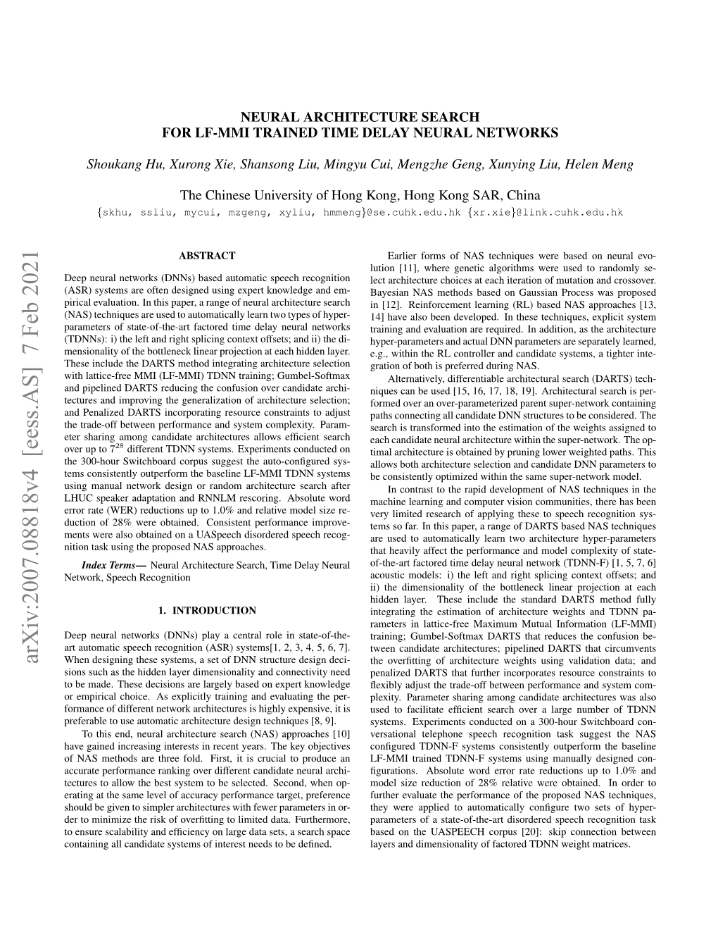 Arxiv:2007.08818V4 [Eess.AS] 7 Feb 2021