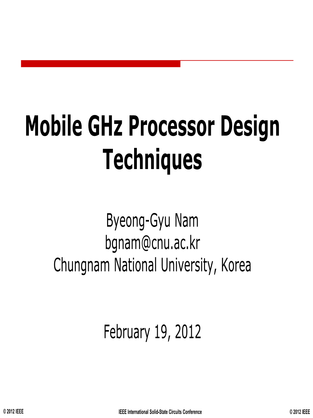 Mobile Ghz Processor Design Techniques