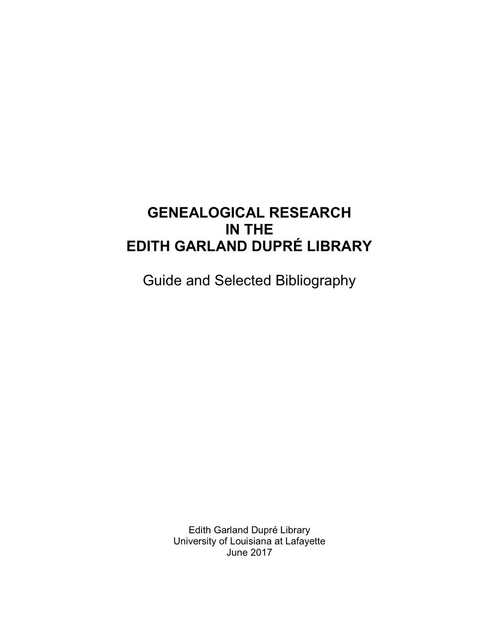A Genealogical Research