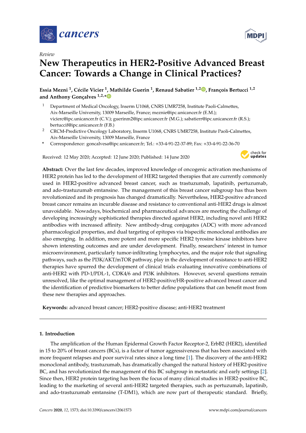 New Therapeutics in HER2-Positive Advanced Breast Cancer: Towards a Change in Clinical Practices?