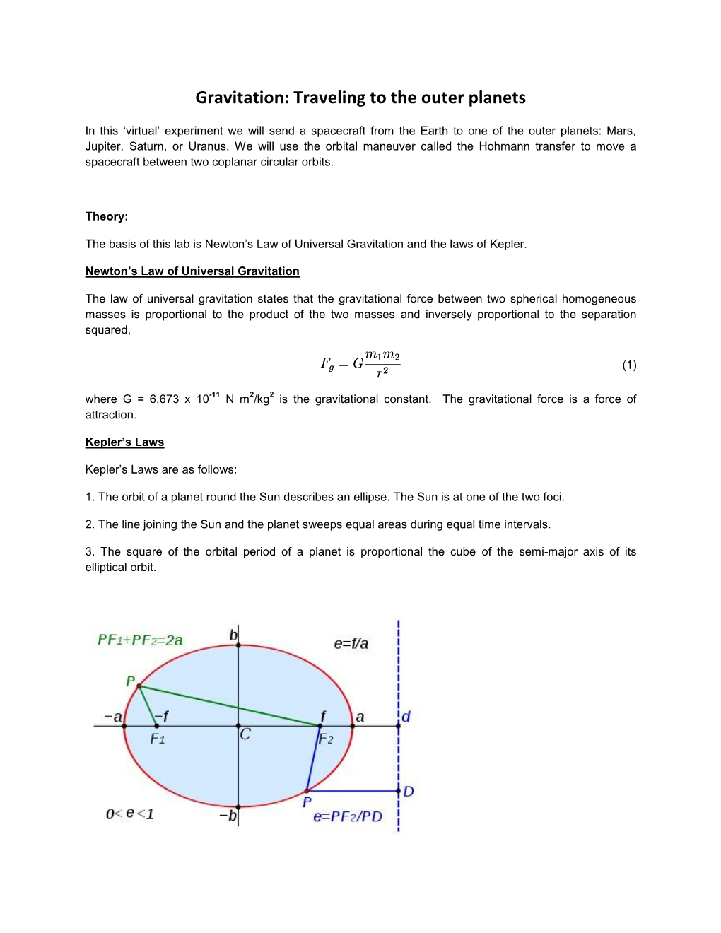 Gravitation: Traveling to the Outer Planets