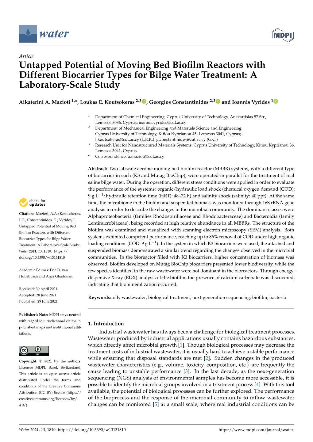 Untapped Potential of Moving Bed Biofilm Reactors With