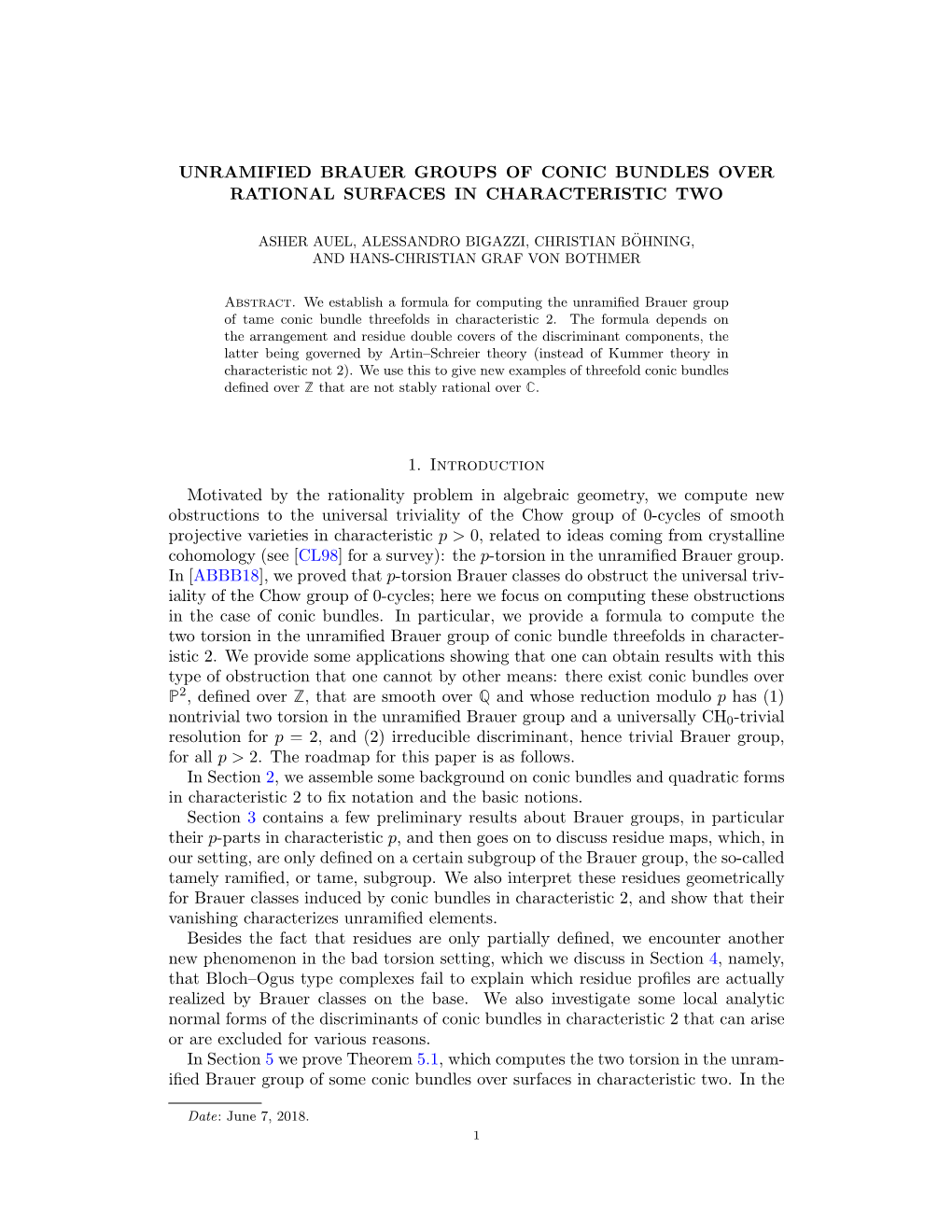 Unramified Brauer Groups of Conic Bundles in Characteristic