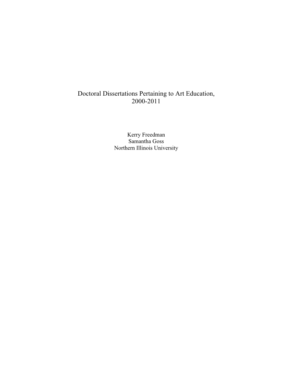 Dissertations 2000-2011