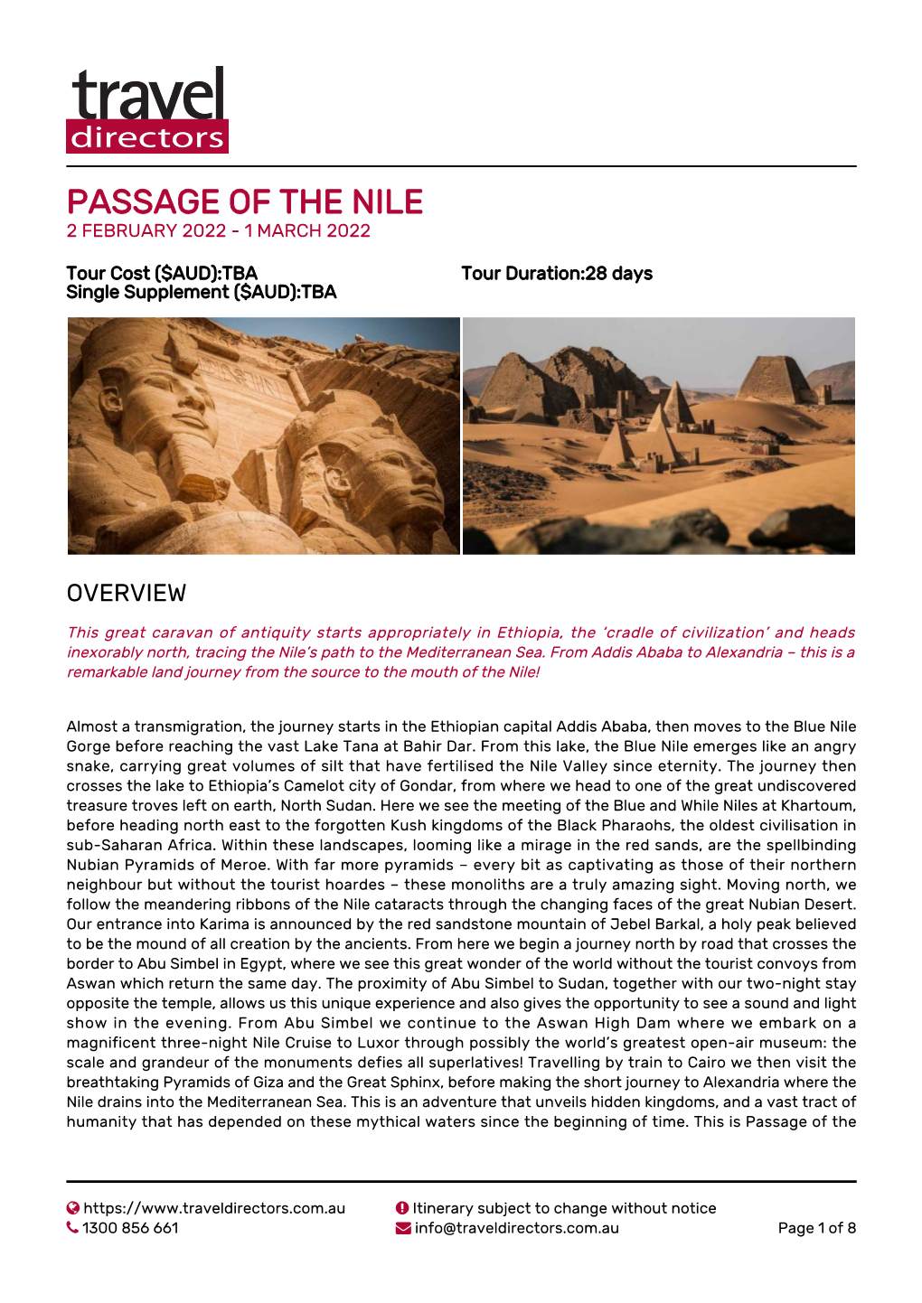 Passage of the Nile 2 February 2022 - 1 March 2022