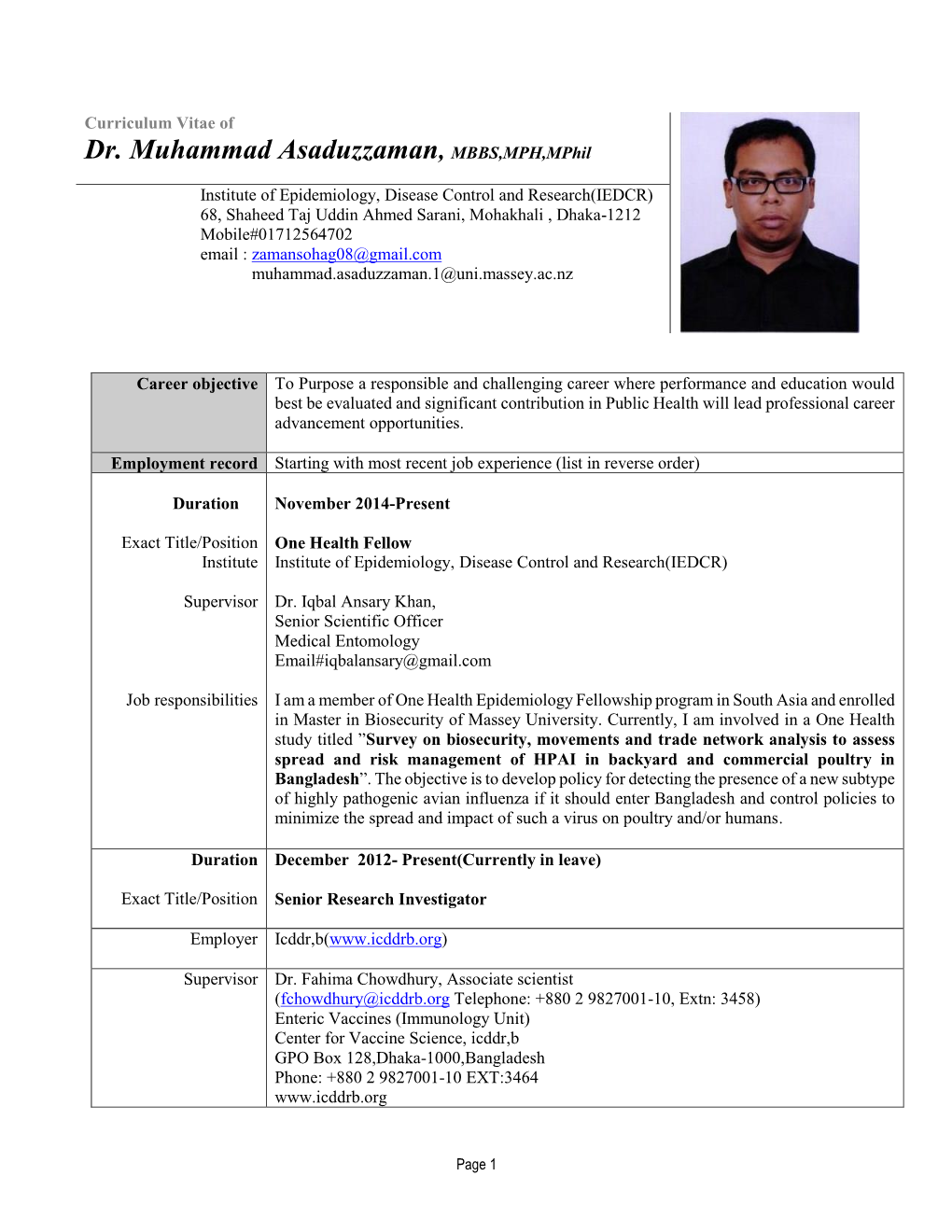 Resume, Second Generation