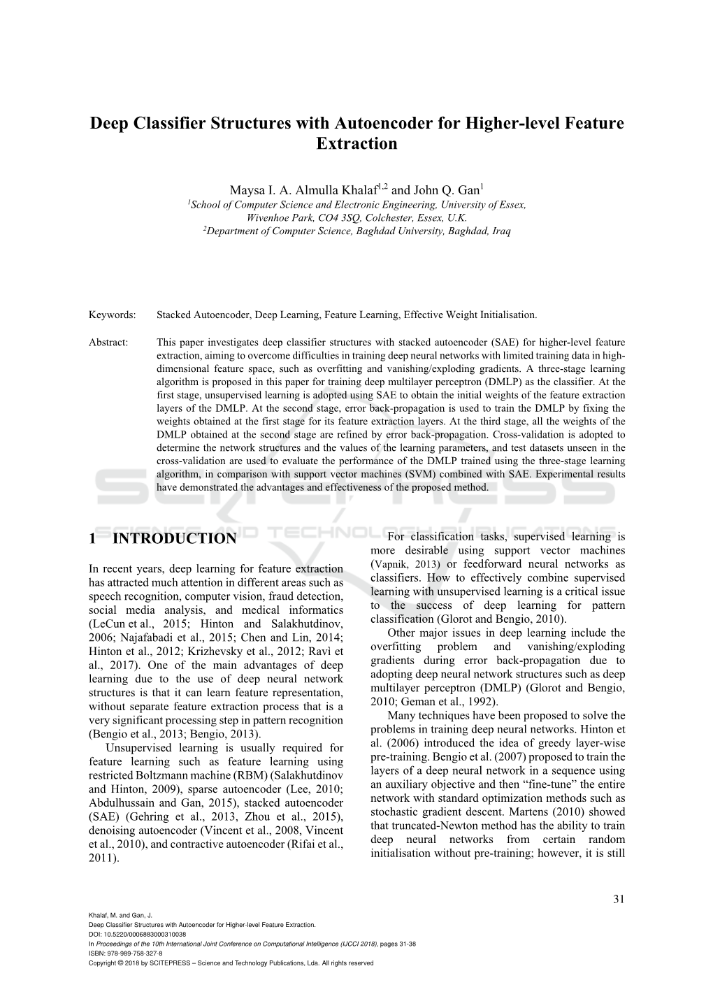 Deep Classifier Structures with Autoencoder for Higher-Level Feature Extraction