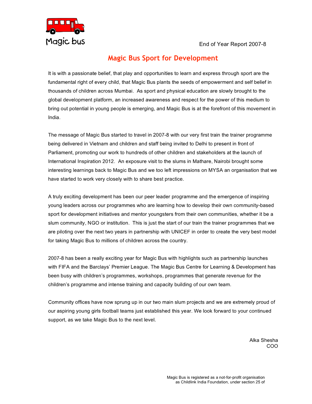 Magic Bus Sport for Development