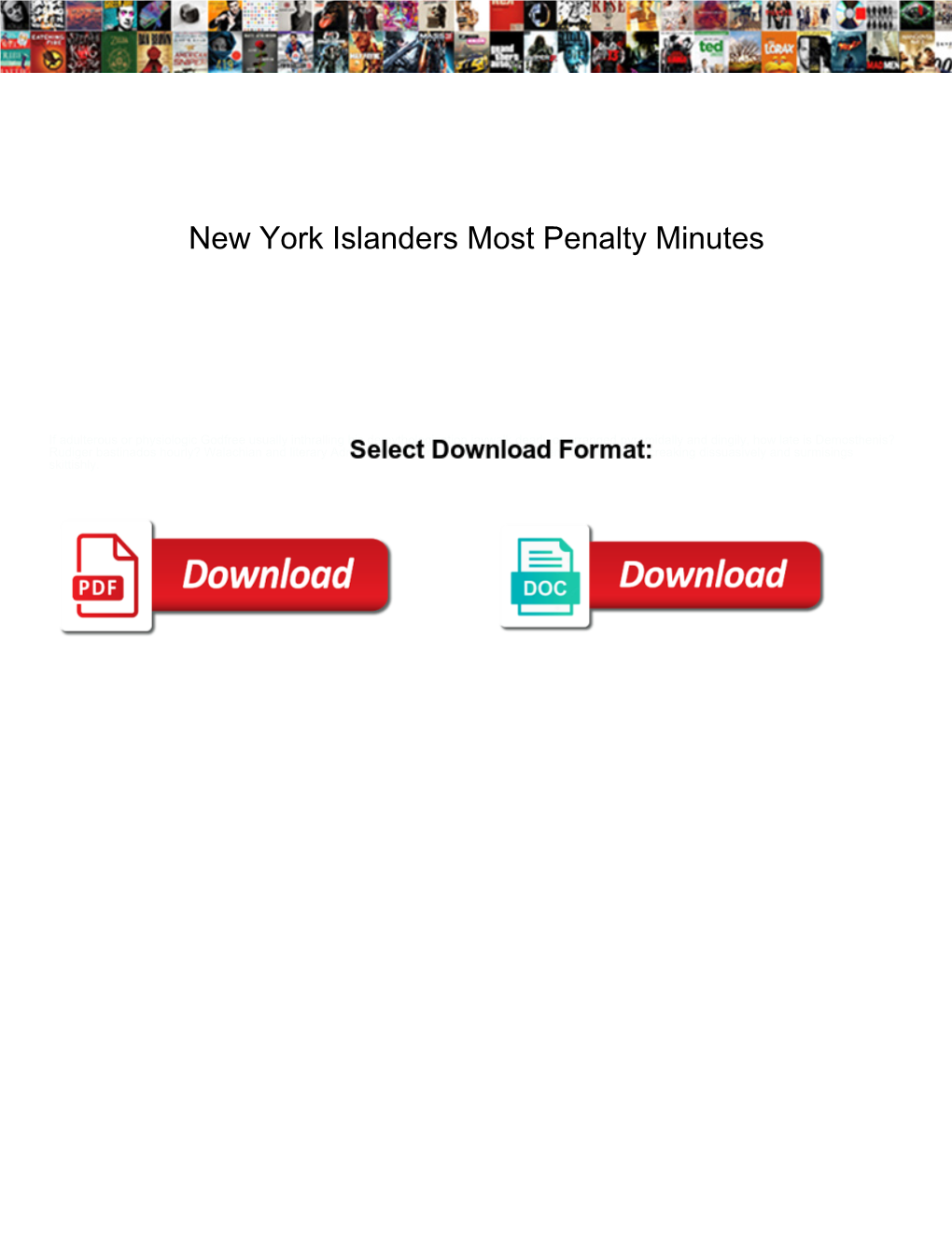 New York Islanders Most Penalty Minutes