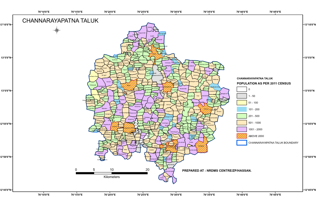 CHANNARAYAPATNA TALUK 13°10'0"N 13°10'0"N Kodihalli Thippalapura