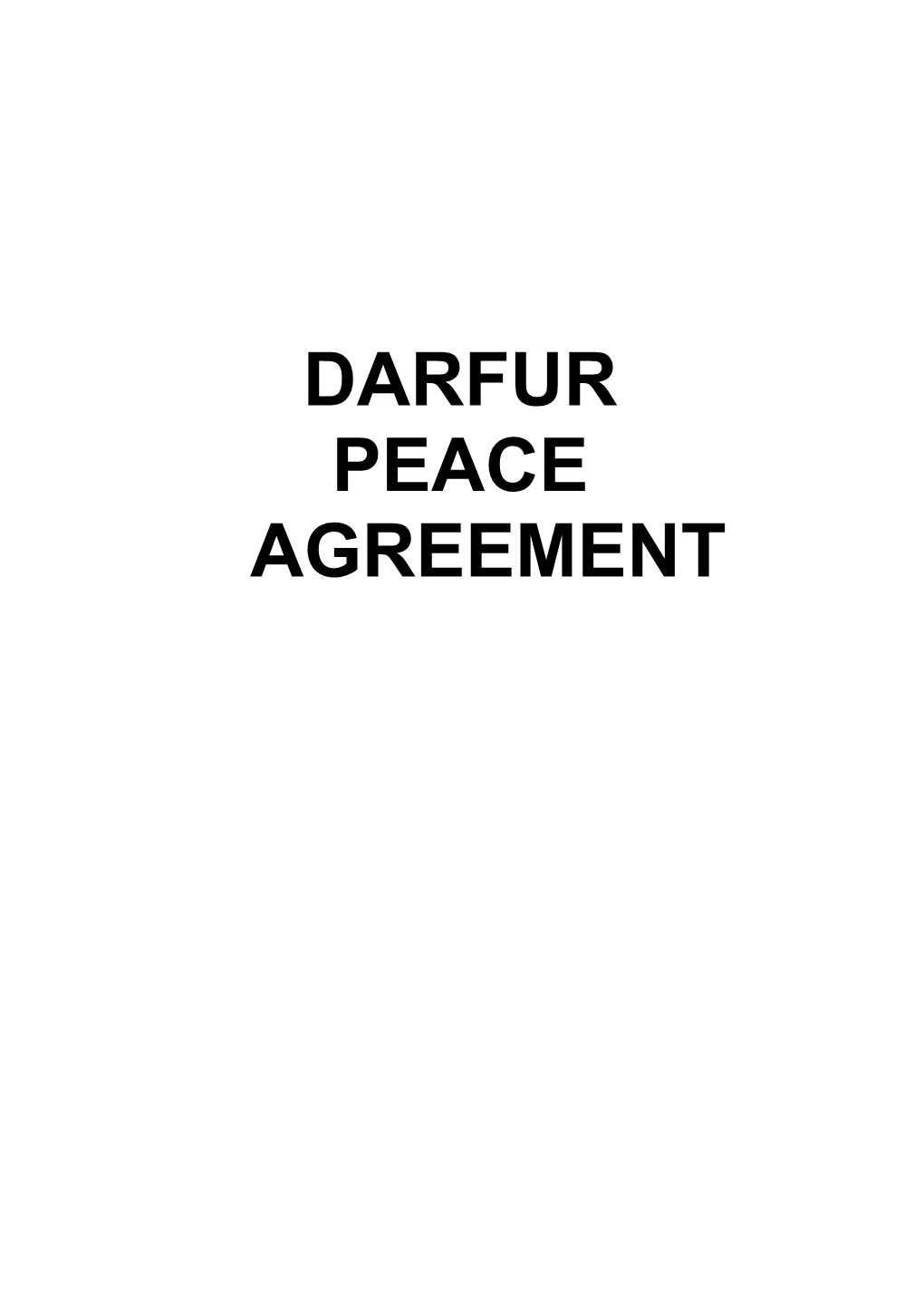 “Darfur Peace Agreement” (DPA)