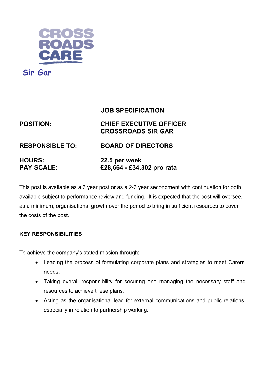 Position: Chief Executive Officer