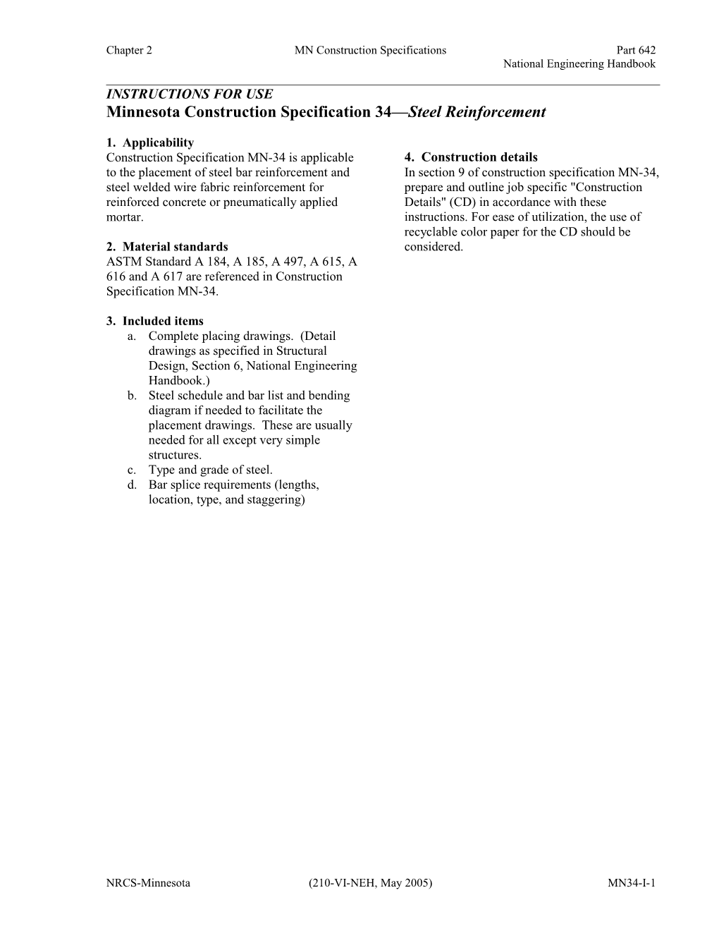 Chapter 2 MN Construction Specifications Part 642