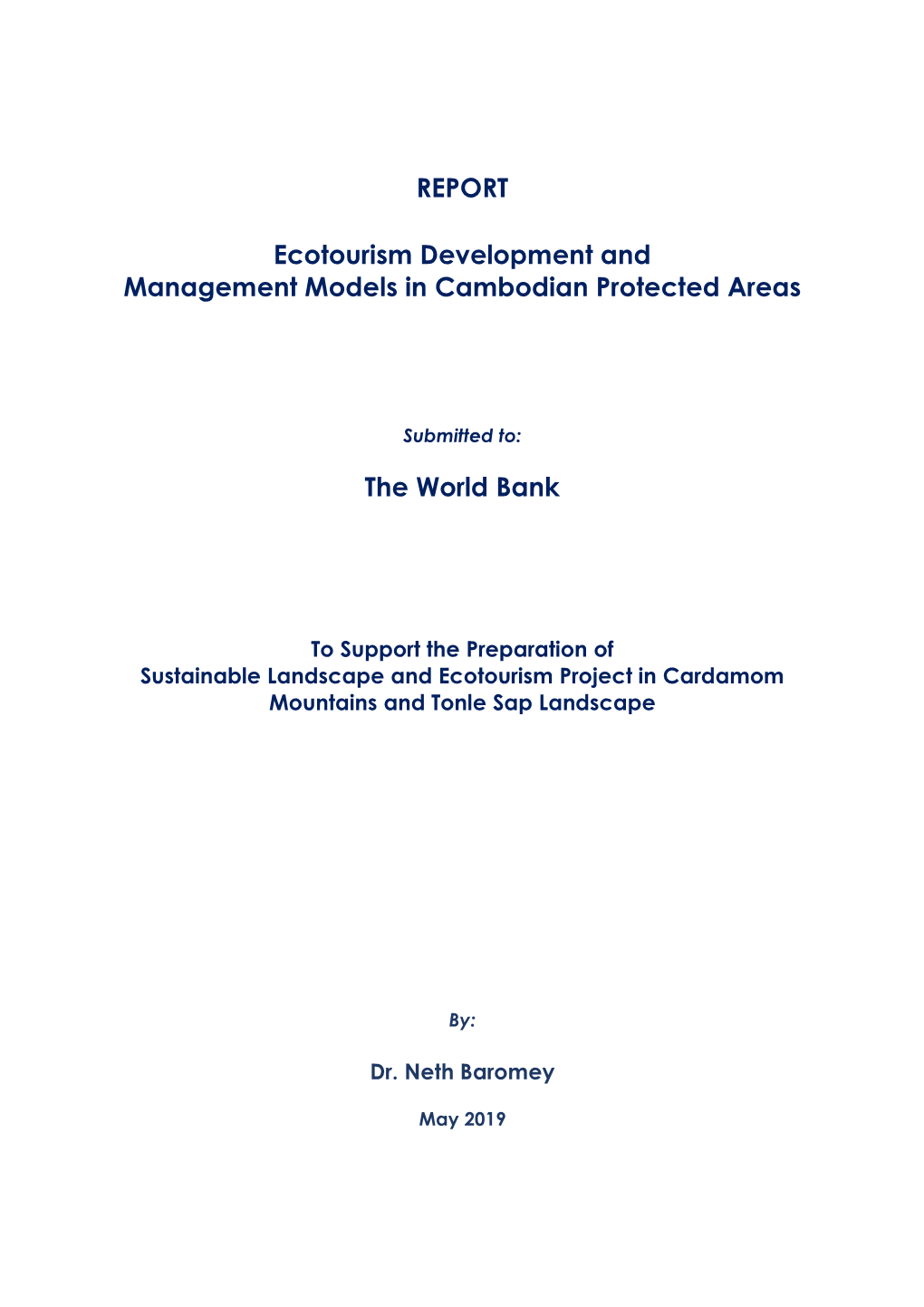 Ecotourism Development and Management Models in Cambodian Protected Areas