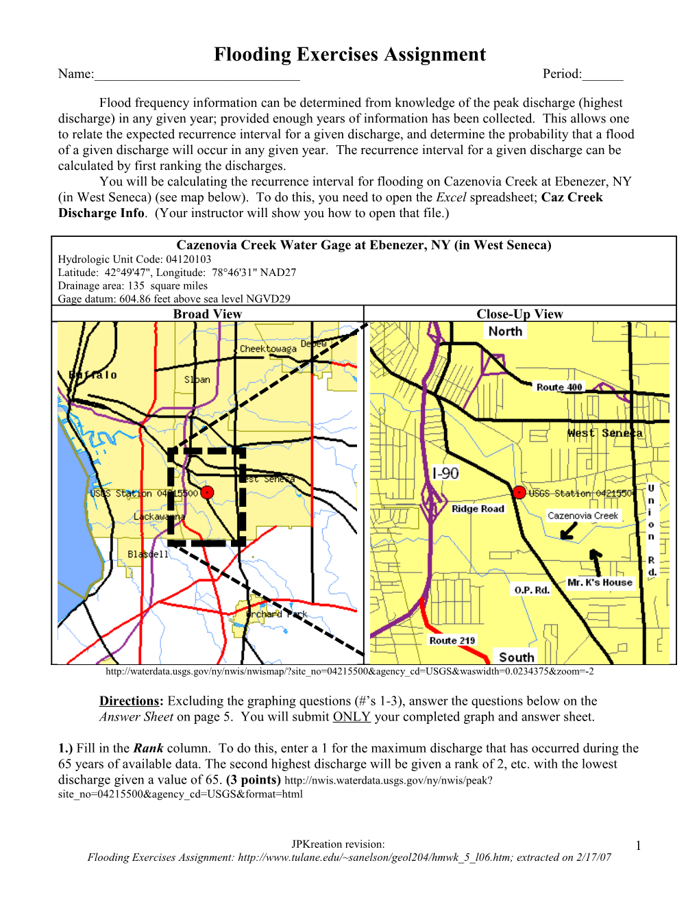 Flooding Exercises Assignment