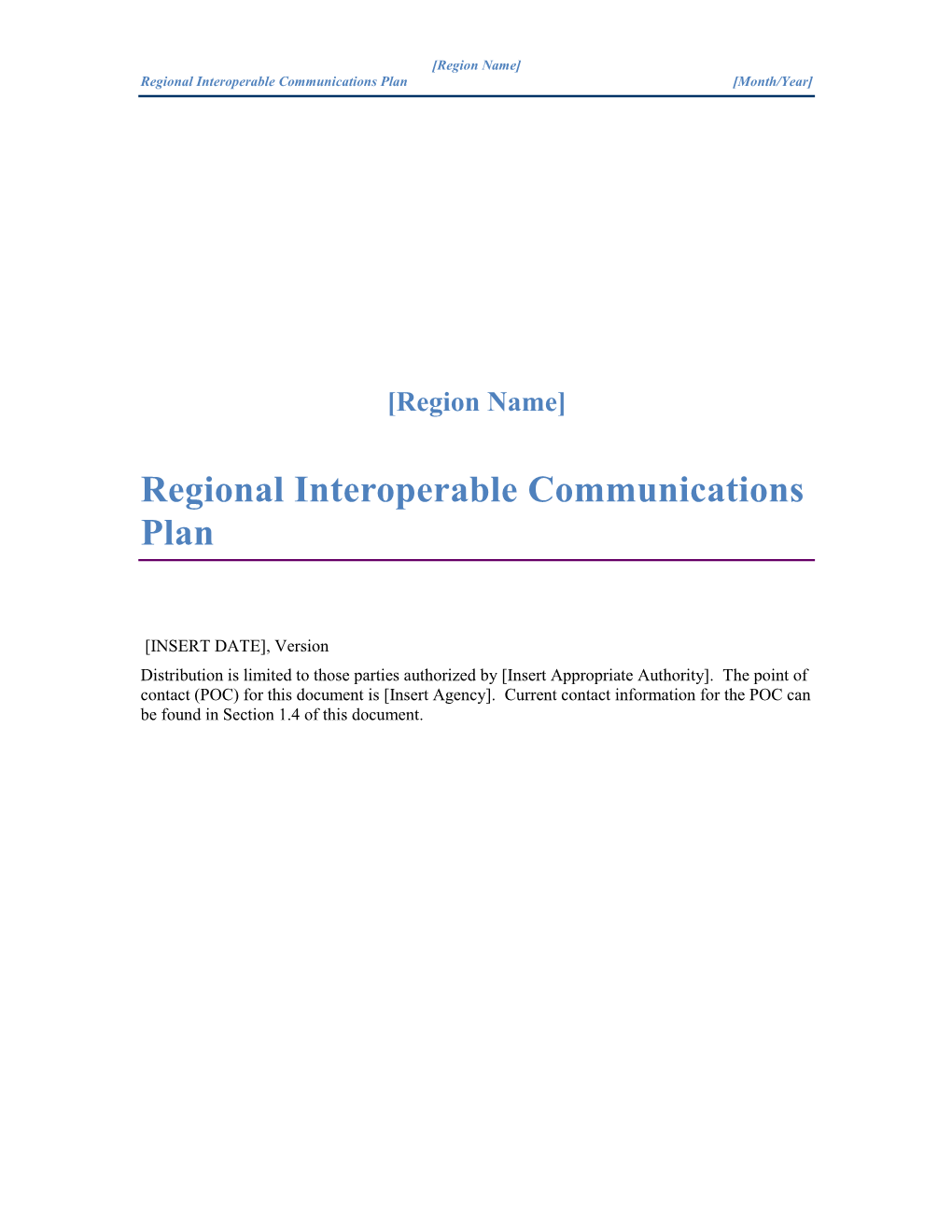 Regional Interoperable Communications Plan (RICP)