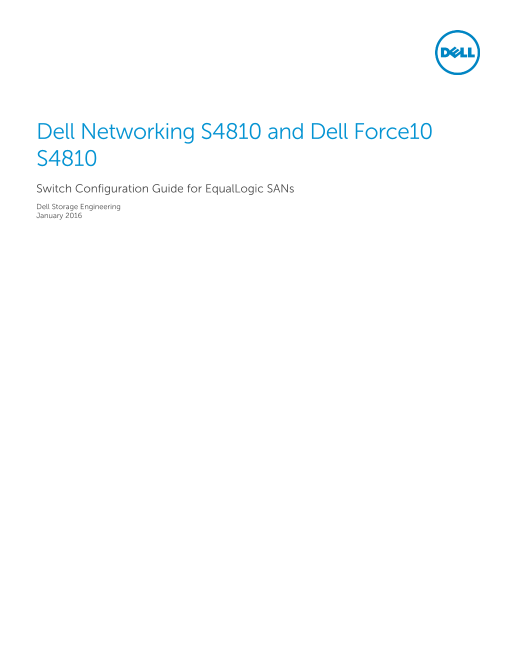 Dell Force10 S4810 Switch Configuration Guide