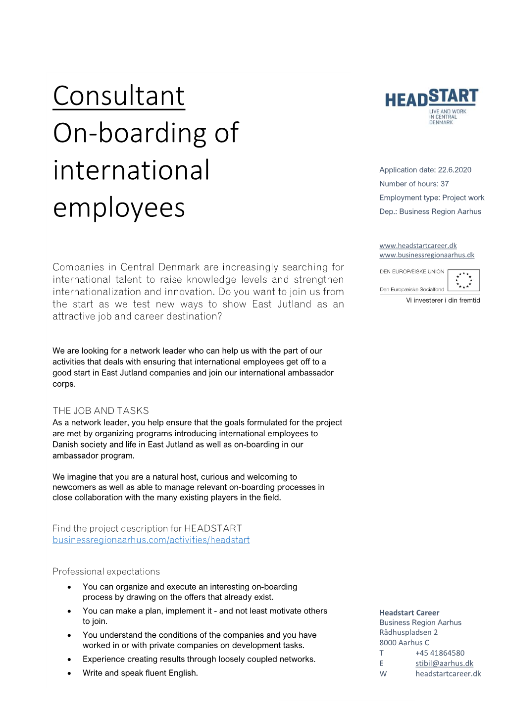 Consultant On-Boarding of International Employees