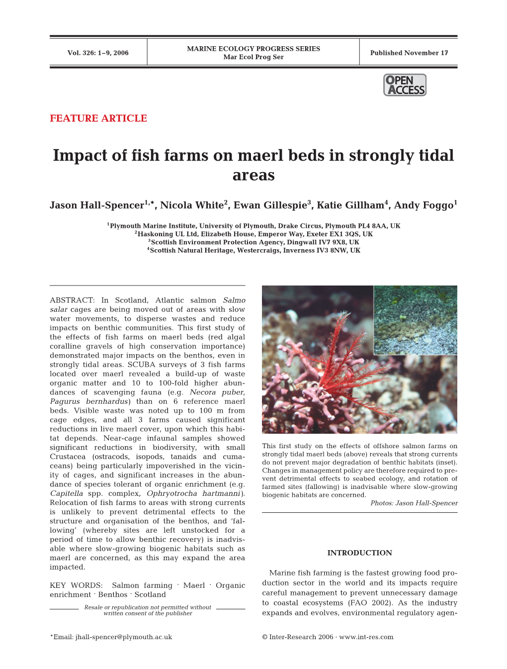 Impact of Fish Farms on Maerl Beds in Strongly Tidal Areas