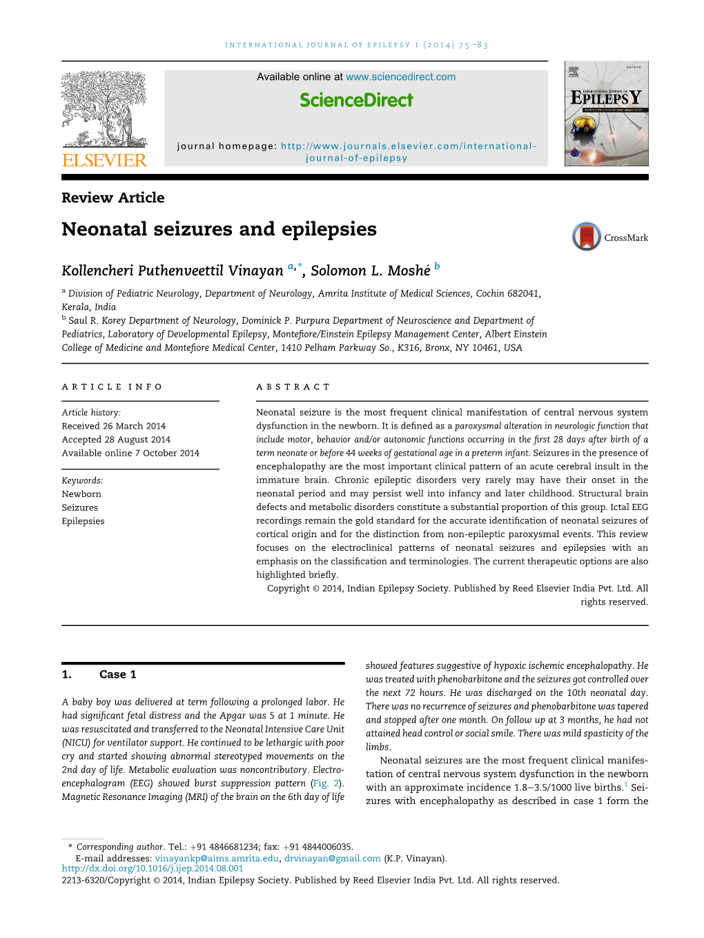 Neonatal Seizures and Epilepsies