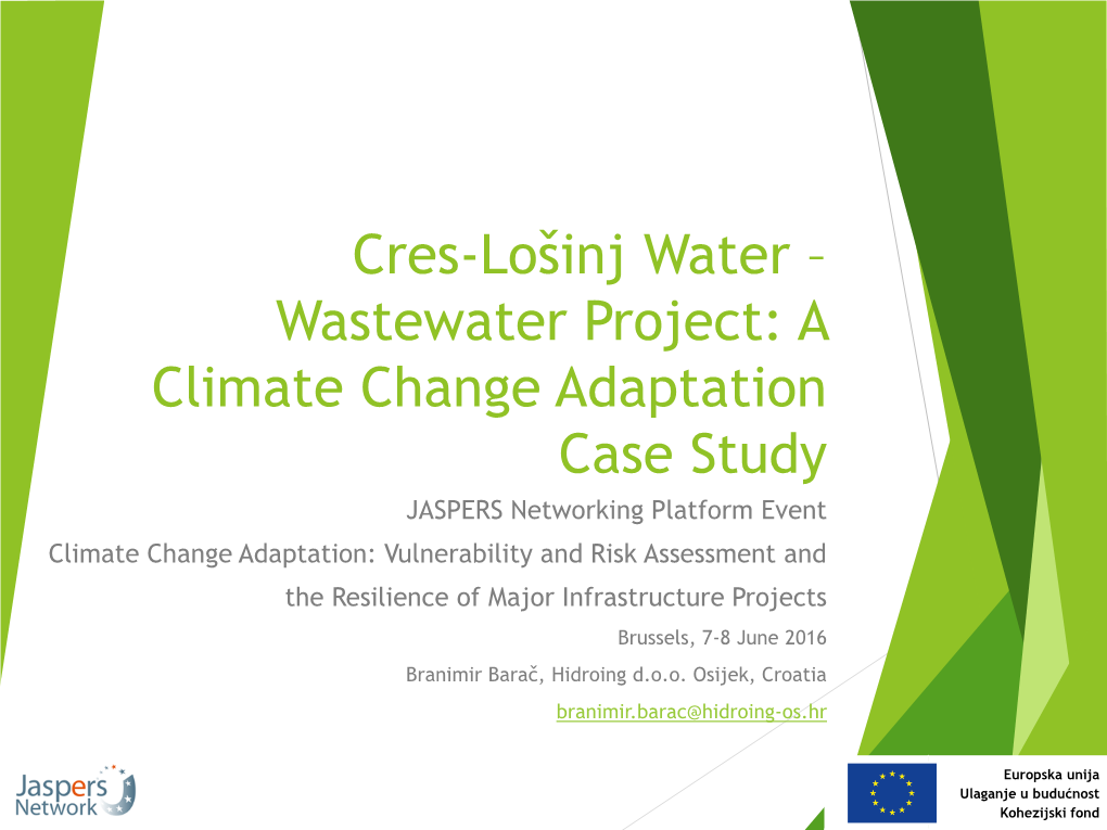 Cres-Lošinj Water – Wastewater Project: a Climate Change Case