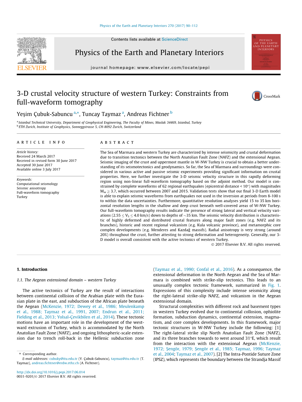 3-D Crustal Velocity Structure of Western Turkey: Constraints From