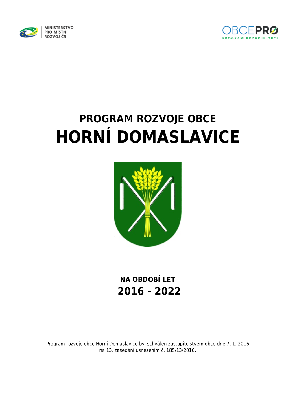 Program Rozvoje Obce Horní Domaslavice