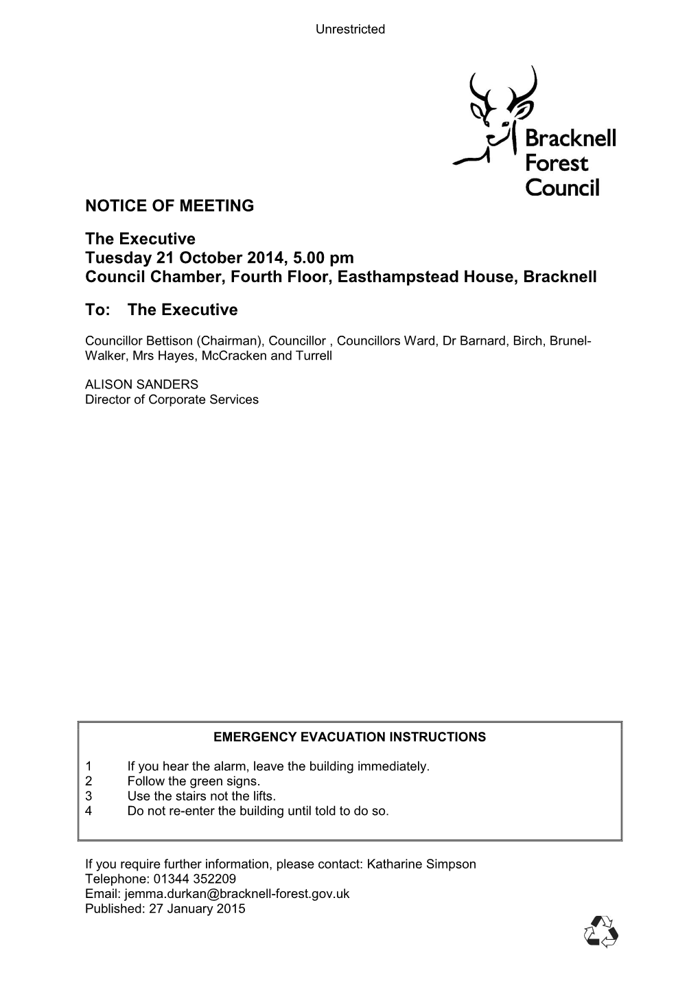(Public Pack)Agenda Document for Executive, 21/10/2014 17:00