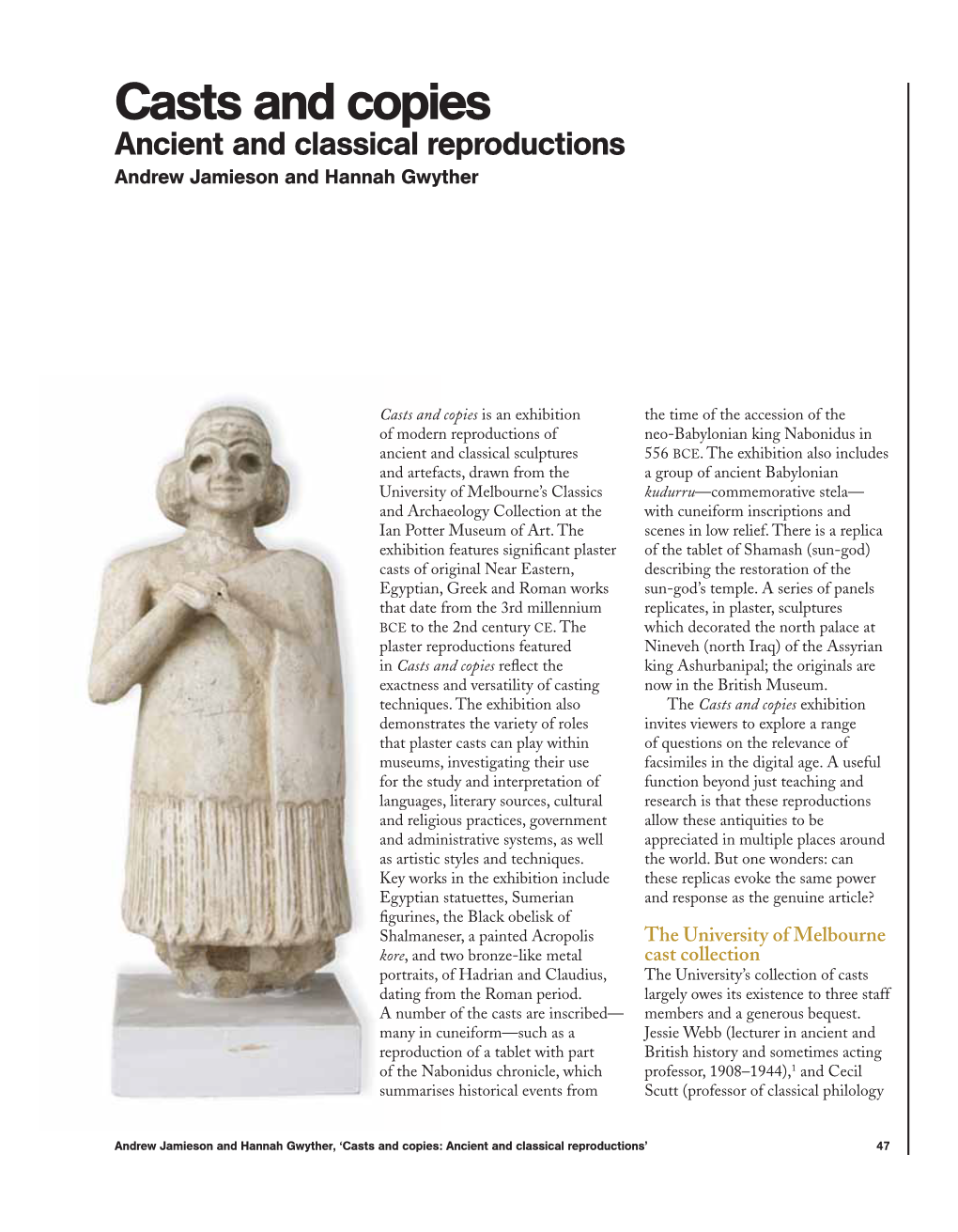 Casts and Copies: Ancient and Classical Reproductions