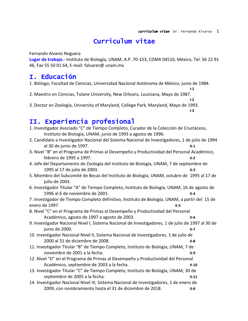 Curriculum Vitae Dr