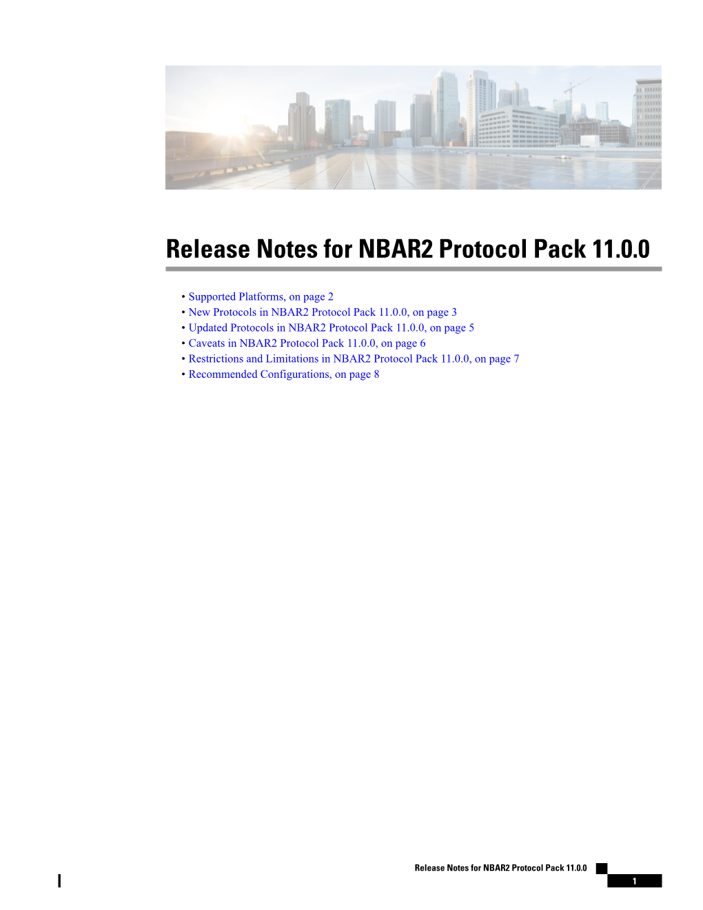 Release Notes for NBAR2 Protocol Pack 11.0.0