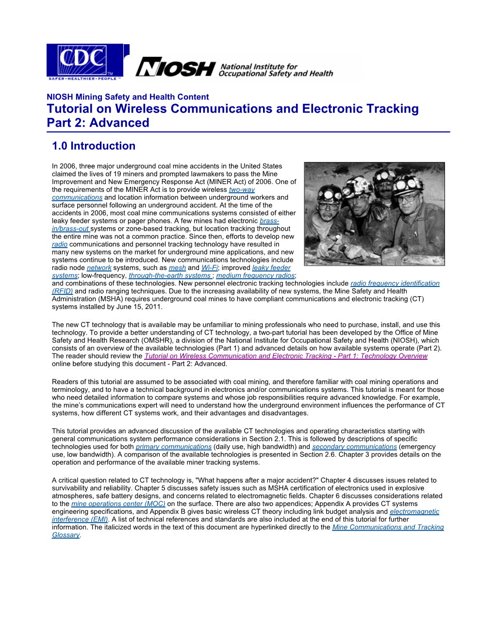 Tutorial on Wireless Communications and Electronic Tracking Part 2: Advanced 1.0 Introduction