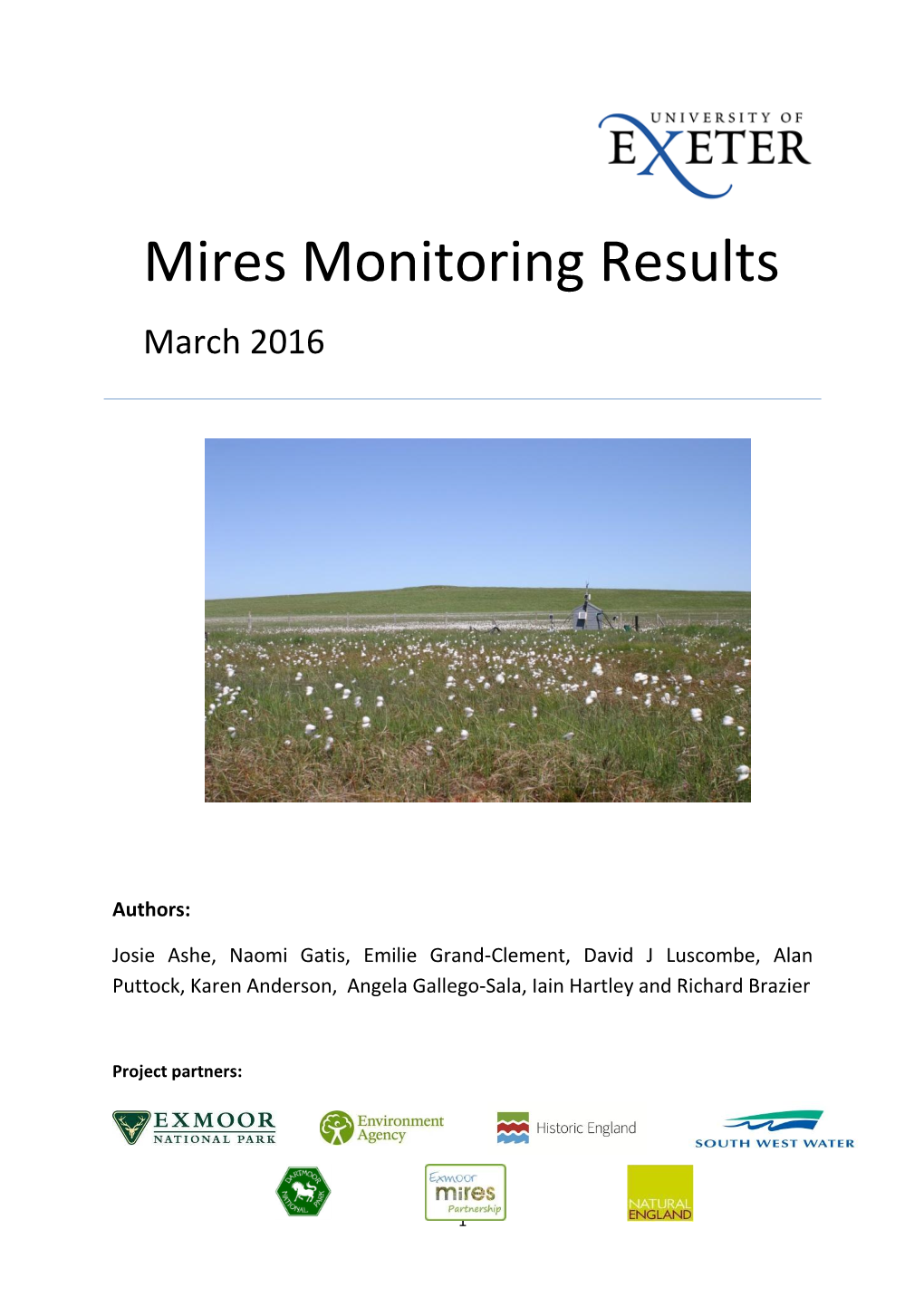 Mires Monitoring Results March 2016