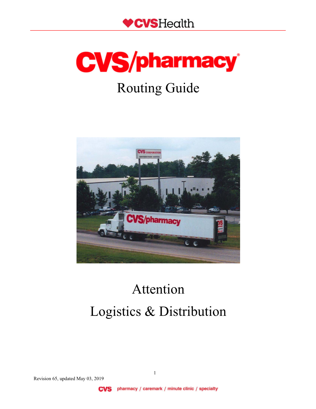 Routing Guide Attention Logistics & Distribution