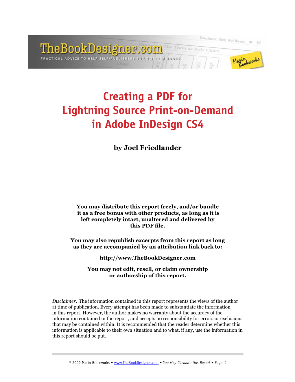 Creating a PDF for Lightning Source in Indesign