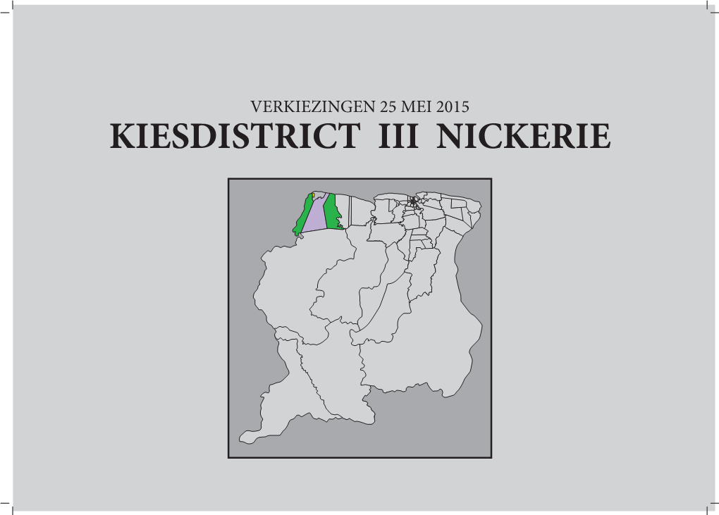 Verslag Van Het Centraal Hoofdstembureau Voor Kiesdistrict III, Nickerie
