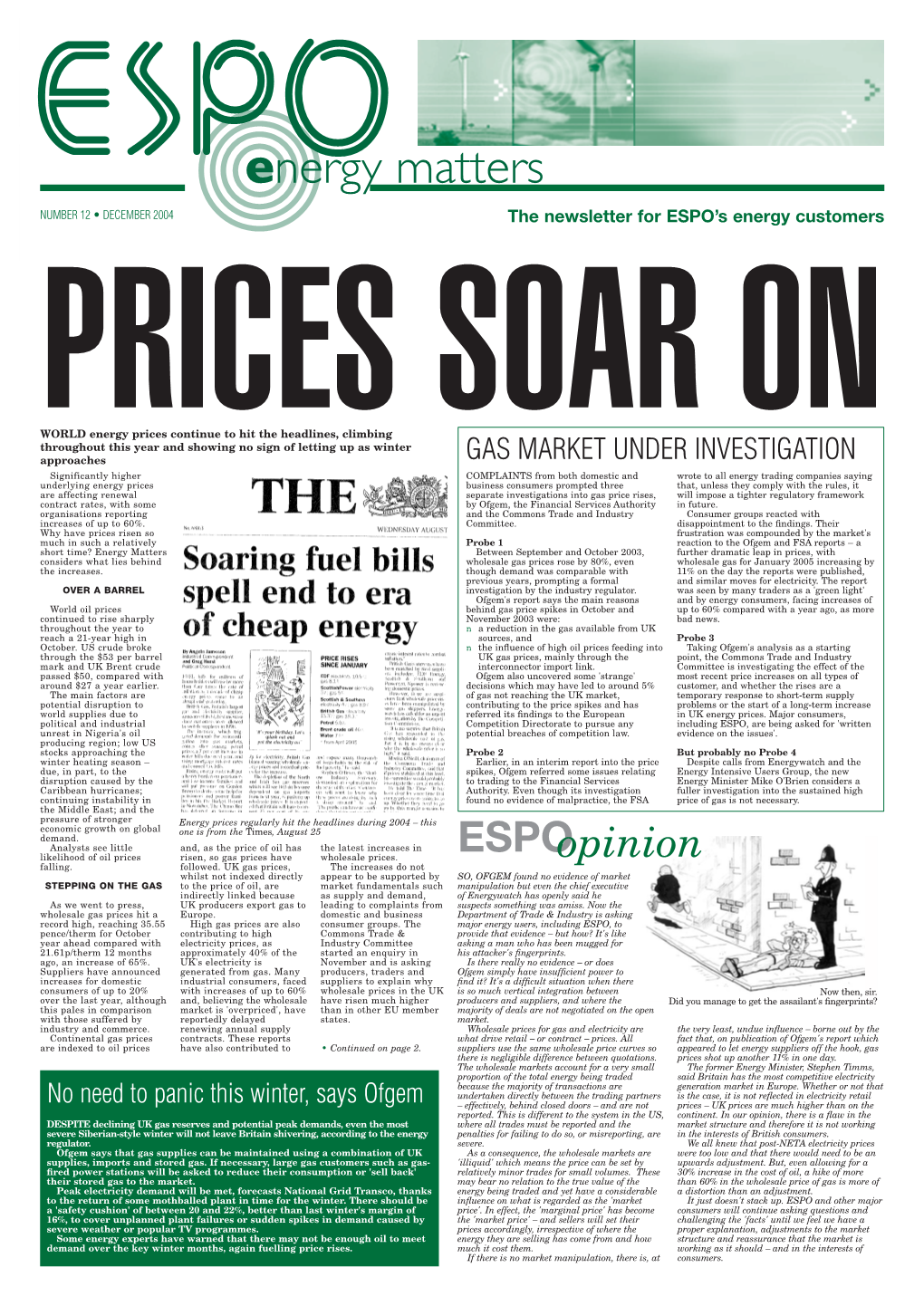 The Newsletter for ESPO's Energy Customers
