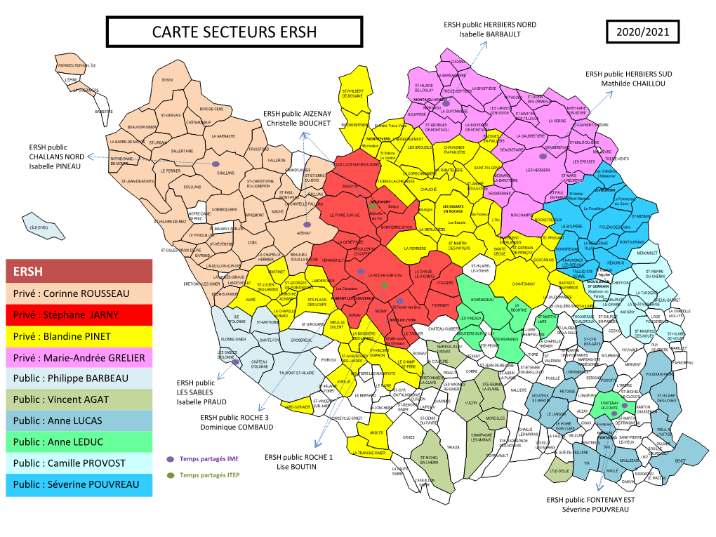 CARTE SECTEURS ERSH Isabelle BARBAULT 2020/2021