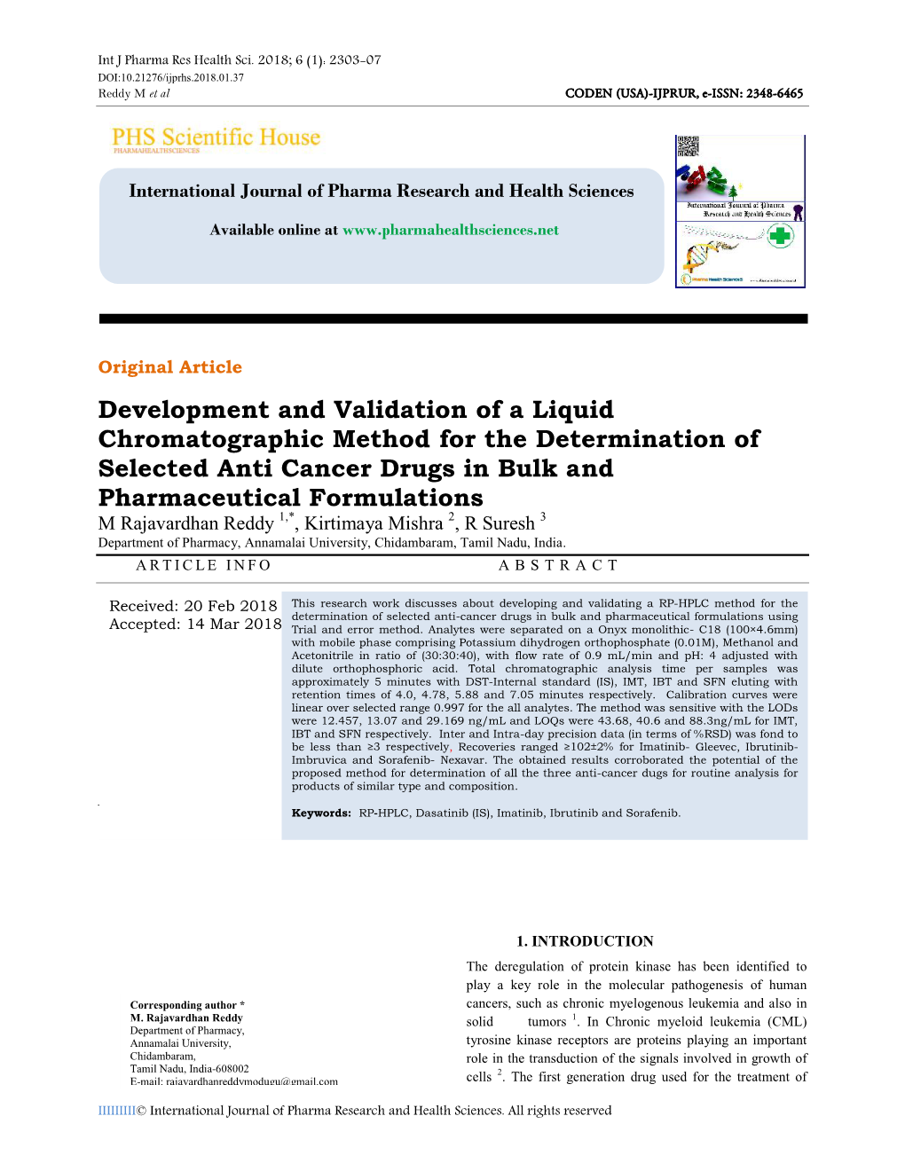 Development and Validation of a Liquid Chromatographic Method For