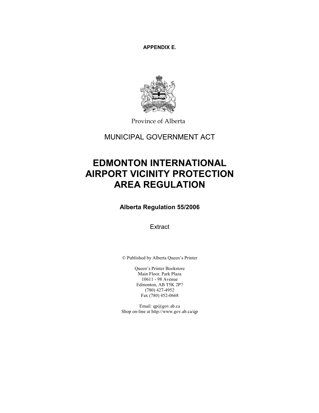 Edmonton International Airport Vicinity Protection Area Regulation