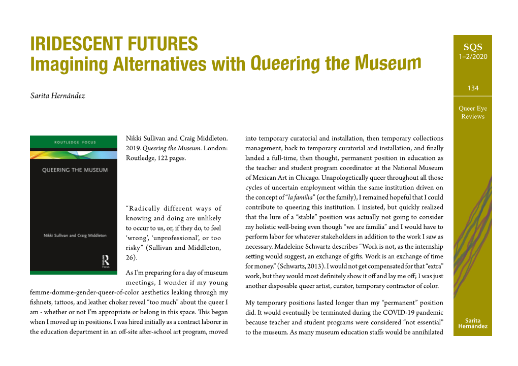 IRIDESCENT FUTURES Imagining Alternatives with Queering the Museum
