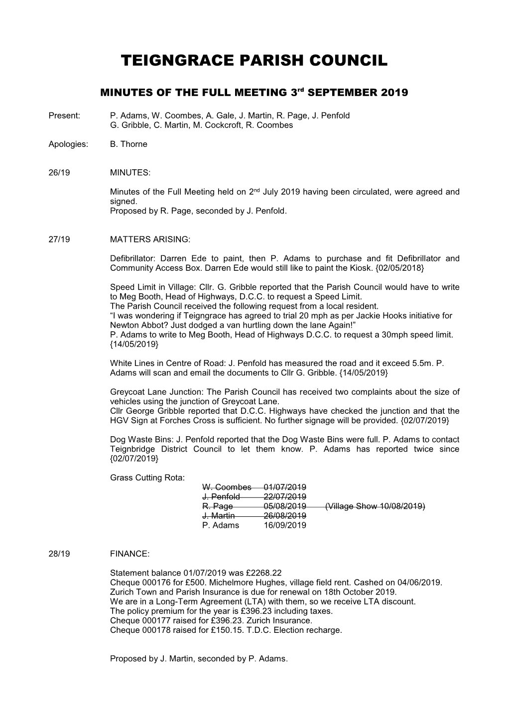 Teigngrace Parish Council