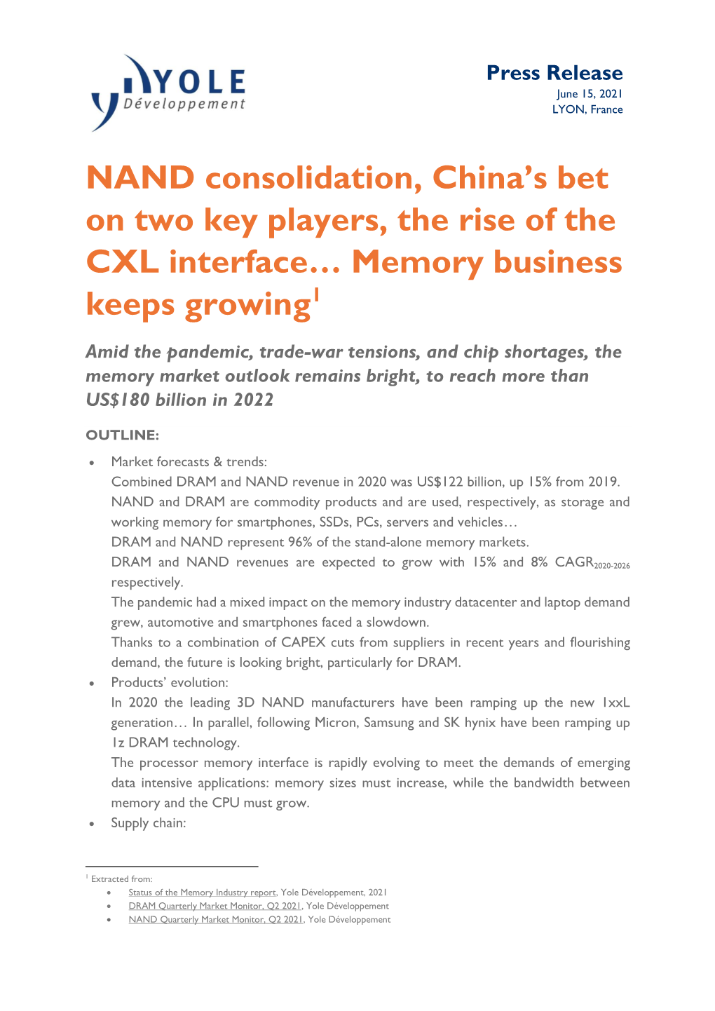 NAND Consolidation, China's Bet on Two Key Players, the Rise of the CXL