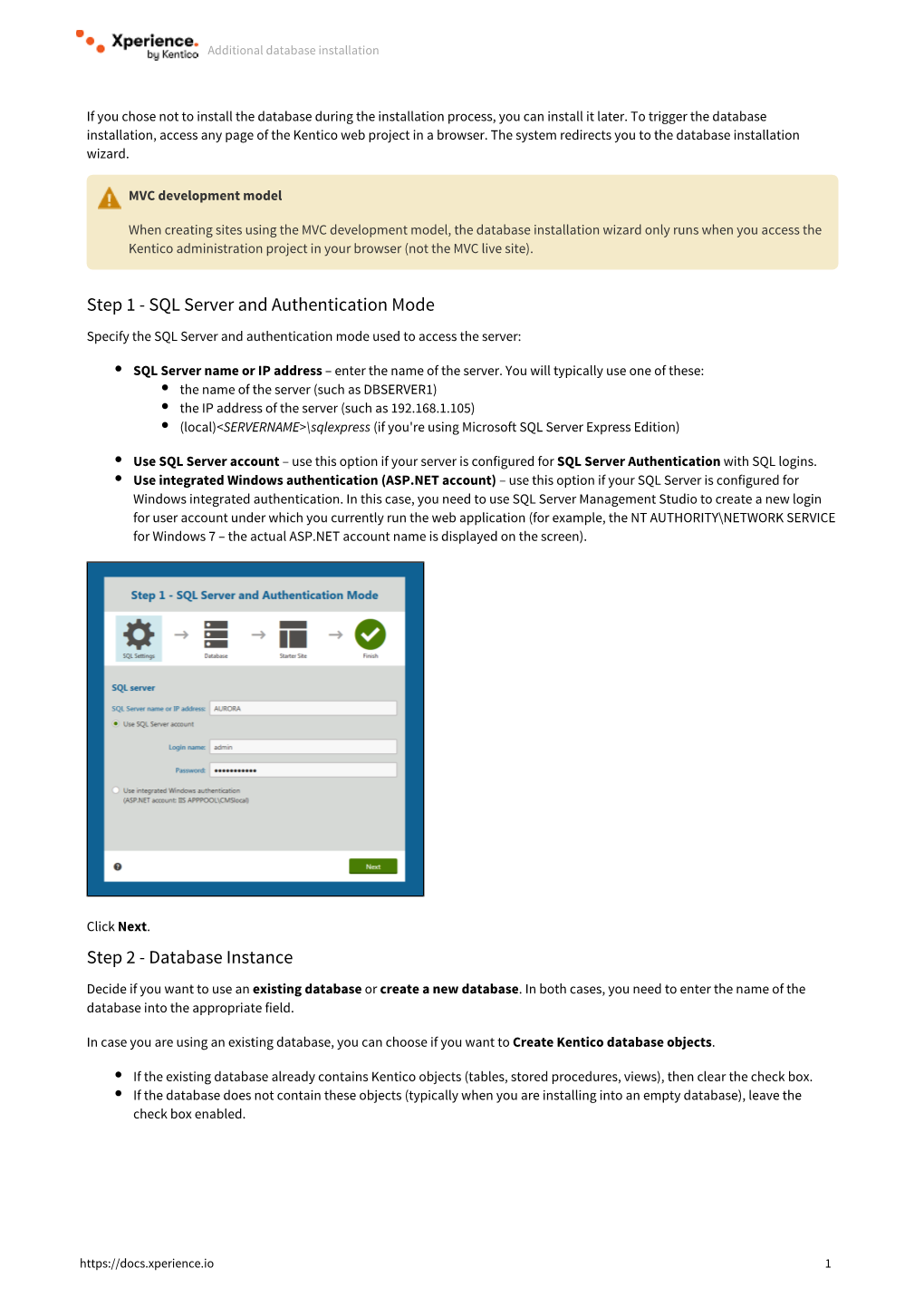 SQL Server and Authentication Mode Step 2