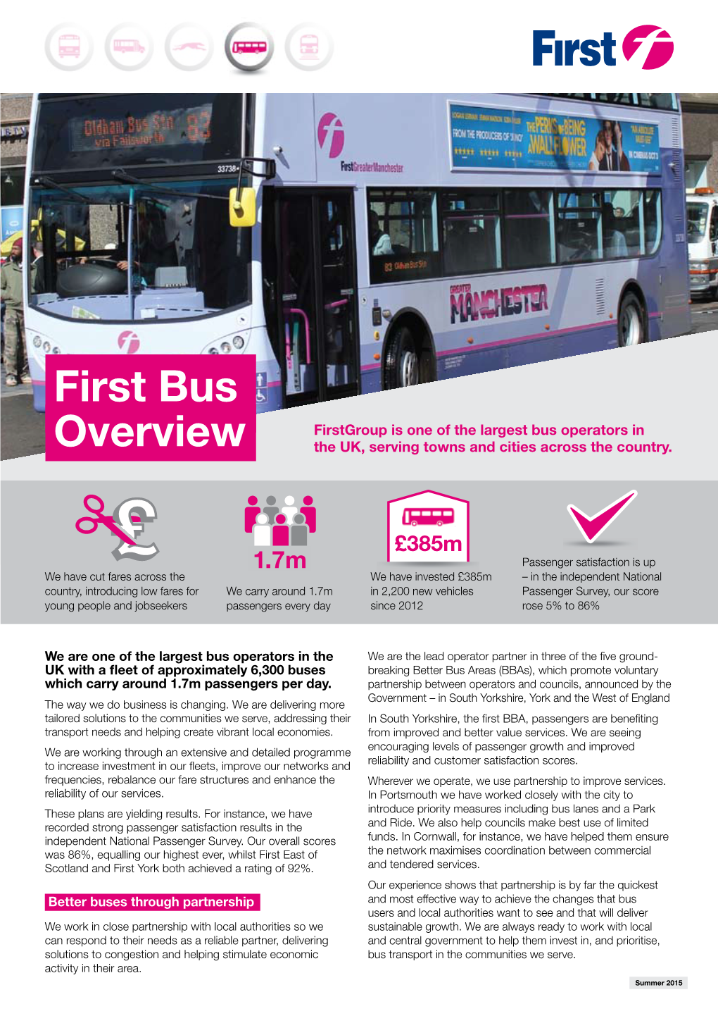 First Bus Firstgroup Is One of the Largest Bus Operators in Overview the UK, Serving Towns and Cities Across the Country