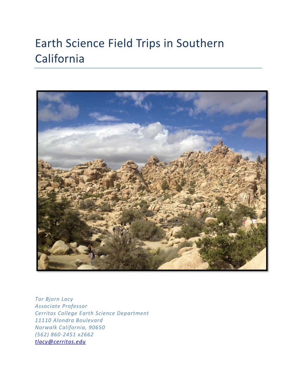 Earth Science Field Trips in Southern California