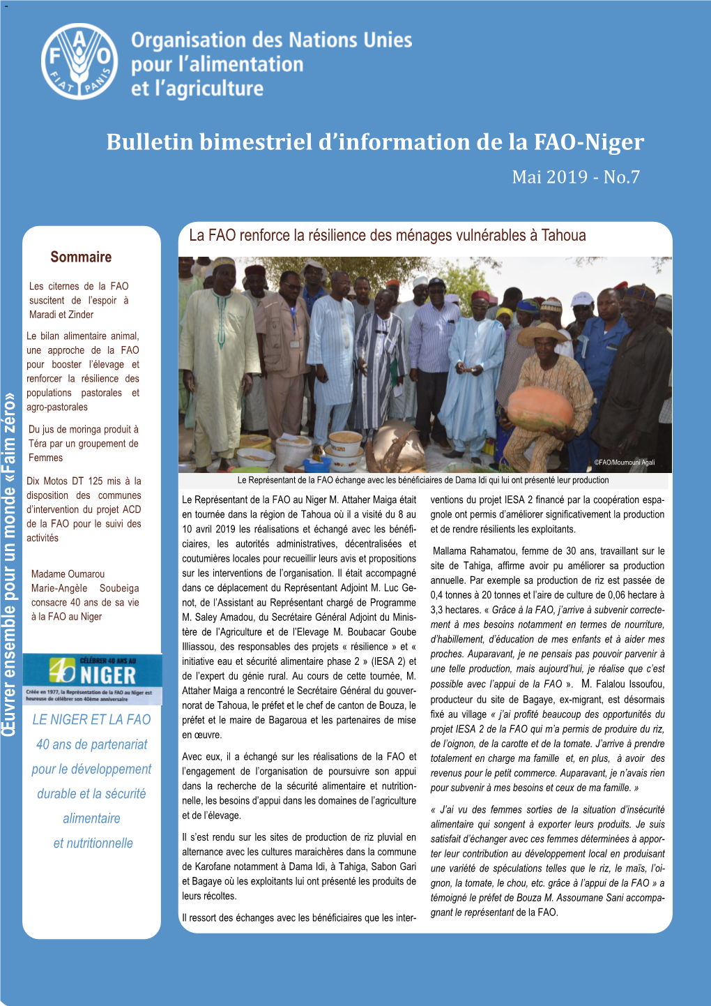 Bulletin Bimestriel D'information De La FAO-Niger