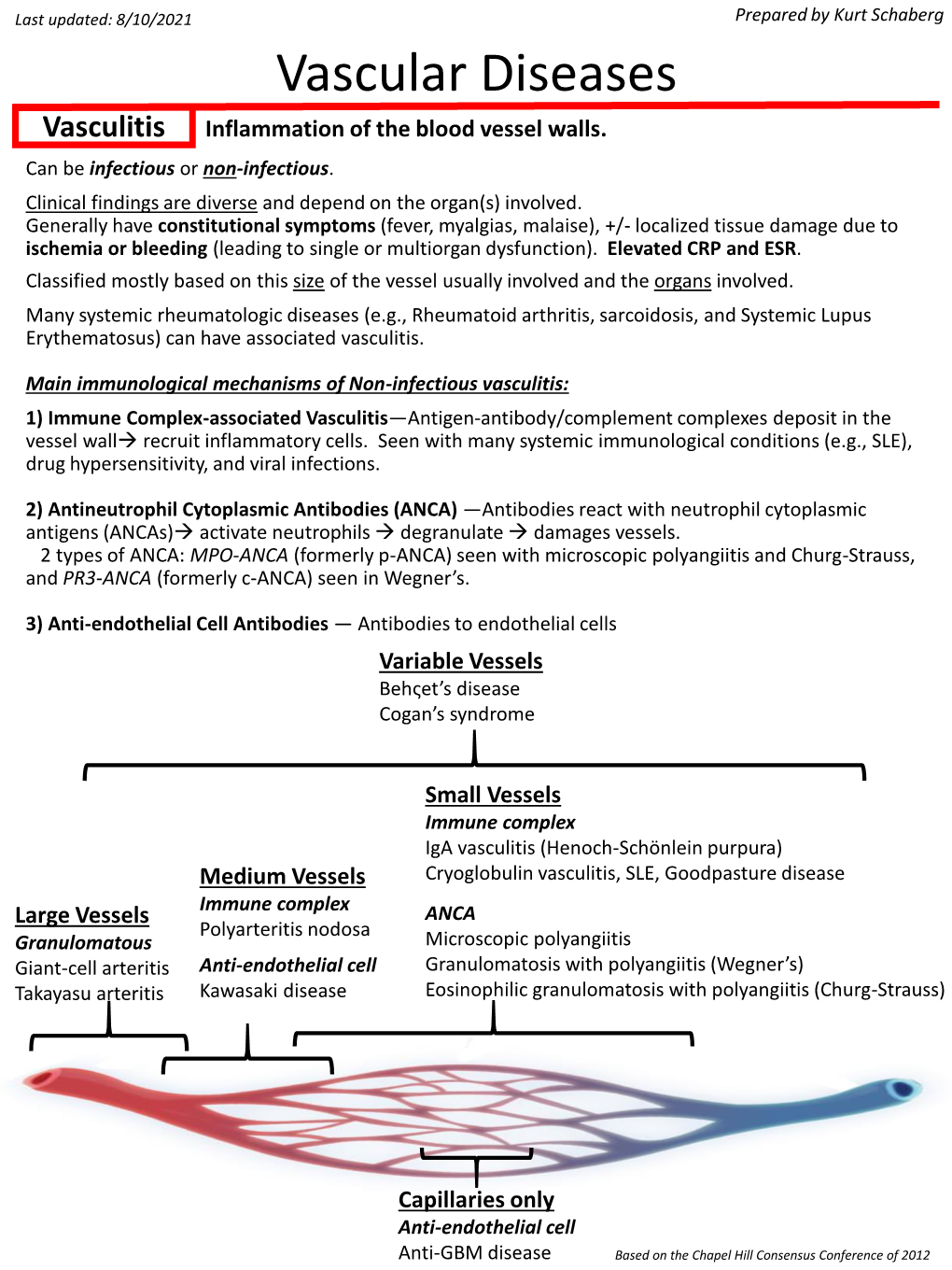 Vascular Diseases Vasculitis Inflammation of the Blood Vessel Walls