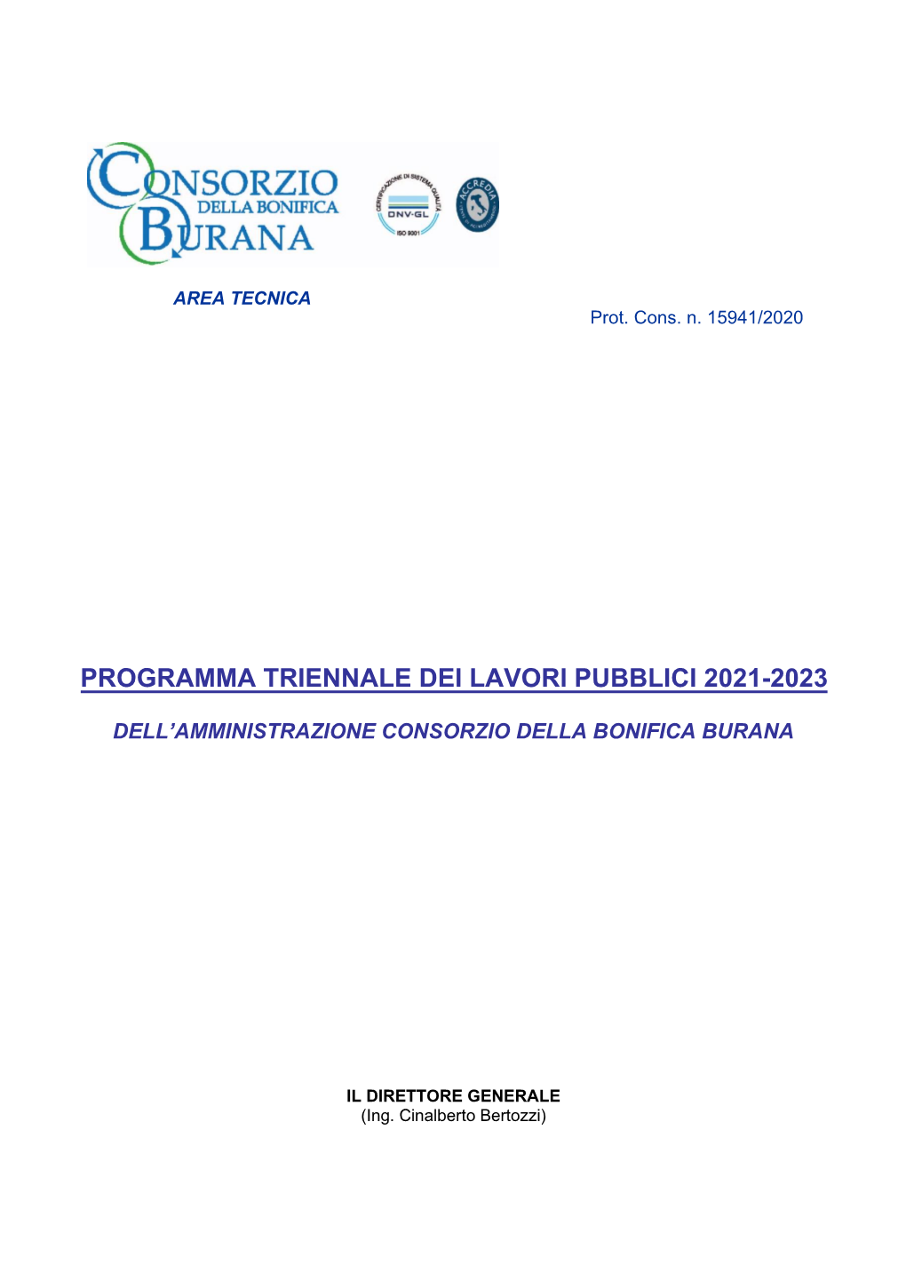 Programma Triennale Dei Lavori Pubblici 2021-2023