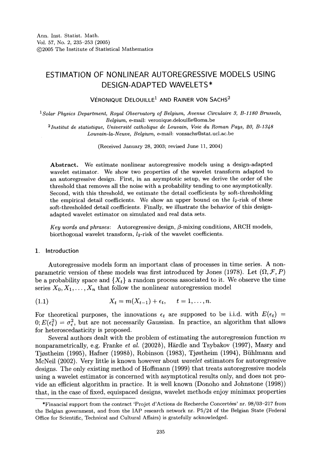 Estimation of Nonlinear Autoregressive Models Using Design-Adapted Wavelets*